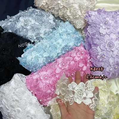 K8025[1METER] FLOWER LACE/RENDA BUNGA/RENDA BAJU/LACE BAJU/BUNGA LACE/BEAD LACE