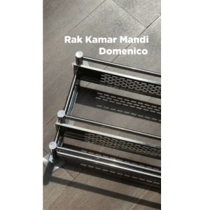 ONDA Rak Sabun Handuk Baju Gantungan Rak Dinding Kamar Mandi Double Anti Karat DOMENICO