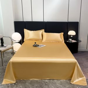 SUNLIGHT HOME Cooling Bedsheet 9 ColorsSolid Color Bed SheetBreathable Flat Bedsheet