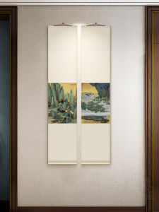 New Chinese Style Vertical Scroll Painting Wall Art Decorative Picture for Hallway Restaurant Study Room Decor Landscape Design