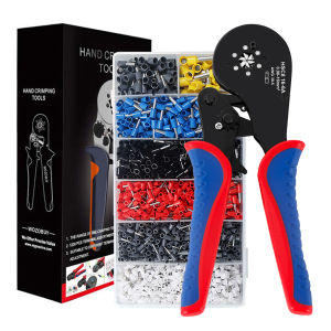WOZOBUY Hexagonal Ferrule Crimping Tool (0.08-16mm²/AWG28-5) Ferrule Crimper for Wire FerrulesEnd SleevesPin Cord Connectors