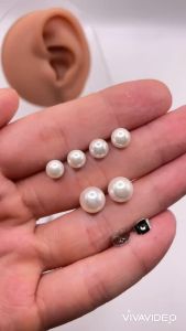 Khuyên tai ngọc trai titan Bông tai ngọc trai nhân tạo chất liệu titan không ngứa không gỉ sét trangsucmoiluatuoi.RIN