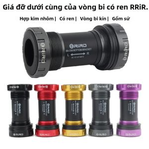 RIRO Gốm Dưới Chân Đế Cho Xe Đạp MTB Xe Đạp Đường Bộ Vòng Bi Kín Đa Năng Phù Hợp Với 68/73MM Ren BB68/BB92 1.37/24mm Trục
