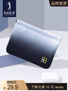 Golf Gradient Mens Clutch Bag Fashionable Lightweight Mobile Phone Bag Casual Style Soft Fabric Zipper Closure Handheld