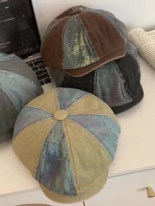 Retro Newsboy Caps Men British Painters Hats Spring Summer Cotton Octagonal Berets Herringbone Gatsby Flat Cap Hip Hop Berets