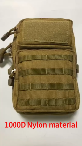 Tactical Small 3P Mobile Phone Waist Bag Waterproof Shoulder Handbag Module Accessory Bag Nylon Sling Belt Bag Hiking Camping Shoulder Crossbody Bag Small Change and Sundries Storage