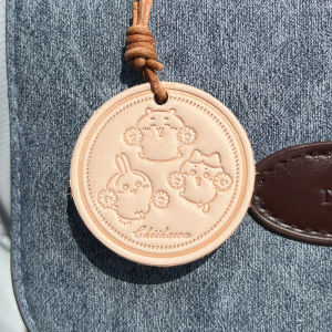 Exquisite Handmade Leather Keychain Bag Accessory Chiikawa Small Hanging Ornament Premium Cowhide Tanned Leather Bag Charm