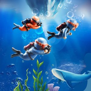 HEALMEYOU Resin Landscape Flotation Device Fish Tank Decoration Aquarium Accessories Aquarium Decoration Diver