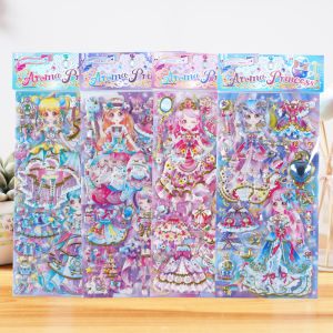 Princess Dress-Up 3D Stickers DIY Handmade Playful Rewarding Girls Educational Toys Cartoon Character Themed Multi-Pack Stickers