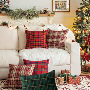 45*45cm Christmas Red Green Throw Pillow Cover Minimalist Geometry Cushion Cover Decor Home Decorative Pillowcase