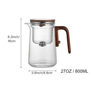 Glass Tea Pot 800ML Water Separation Teapot with infuser Magnetic Enchanti Tea Pot