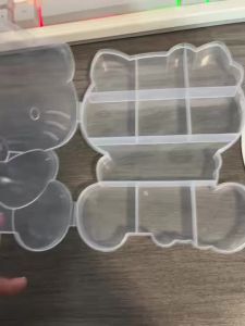 Bandai | The Pink Kt Cat Storage Box Is A Cartoon and Cute Transparent Style Plastic Box for Storing Jewelry and Rubber Bands
