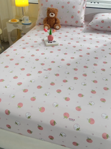 NEW ! COD Soft Cotton Bedsheet Garterized bed sheet single double queen king size Breathable sheets Pillowcase with lace