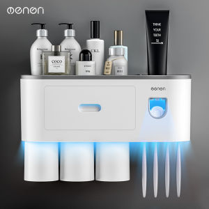 Kệ Đựng Bàn Chải Kem Đánh Răng Kèm Cốc Hút Bộ Nhả Kem Đánh Răng OENON