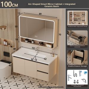 JOMOW | Creamy Style Honeycomb Aluminum Alloy Washbasin Cabinet