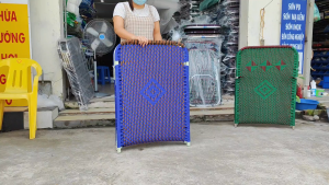 Giường Gấp Văn Phòng Khung Vuông Sơn Nhũ (Bảo Hành Khung 6 Tháng)