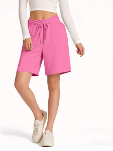 กางเกงขายาวทรงหลวมเอวสูงสีพื้น 5 แฉก กางเกงขายาวทรงตรง สไตล์สตรีท ฤดูร้อน 2025 กางเกงขายาวทรงตรง