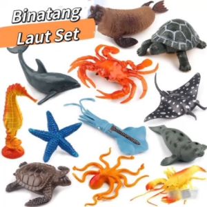 Mainan Binatang Laut Karet Set Ukuran Besar Marine Animals Figur Hewan Laut Koleksi Hadiah Ultah Mainan Edukasi