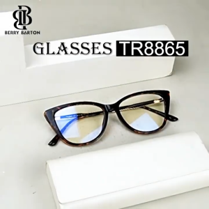 BerryBarton Kacamata Frame Cat Eye Lensa Minus Anti Blueray Photocromic Fashion Style Wanita TR 8865