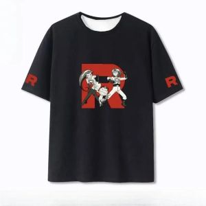 Bandai | 2026 New Pok É Mon Anime Team Mens and Womens Creative T-shirt New Harajuku Loose Casual Fashion Short Sleeved Top Plus Size