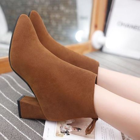 sepatu boots fashion Korea 012 Sepatu Kulit Kasual Wanita Sepatu