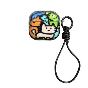 Cute Cat Patterned Wireless Bluetooth Earphone Protective Case for  AirPods 1/2/3/4 Womens Style Soft Silicone Cover