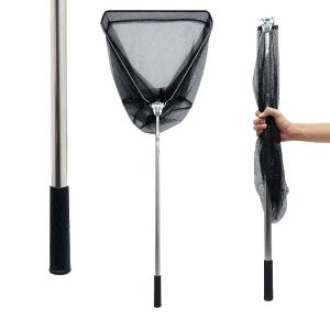 [ siêu rẻ]  Vợt Vớt Cá INOX Tam Giác Liền Vành Siêu BềnGấp Gọn Tiện Lợi 2m1