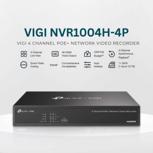 TP-Link Official Store | VIGI NVR1004H-4P-2TB | 4 Channel PoE+ with 2TB HDD CCTV Security System NVR Network Video Recorder