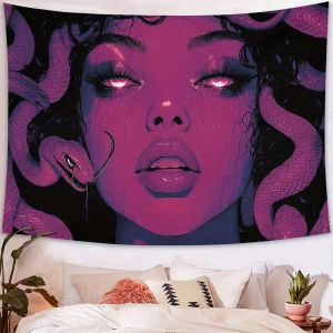 VIKAMA Medusa Tears Tapestry Snake Hair Diablo Style Living Room Escape Room Decoration Mystery Art Background Wall