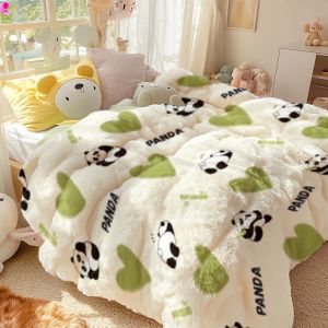 Thickened Flocking Milk Velvet Cotton Quilt Winter Warm Machine Washable Dormitory Use Single Person Bedding Comforter