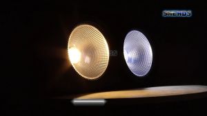 SHEHDS 2 Eyes 200W LED COB Blinder Light Cool White + Warm White Audience Lights for DJ Church Theater Performance Matrix Flood Stage Lighting