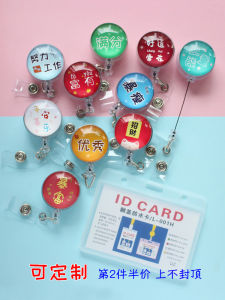 Cute Cartoon Nurse Lanyard Buckle Extendable Student ID Card Holder Work Badge Clip Easy Pull Buckle Business Card Case