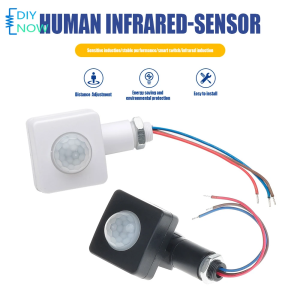 Mini PIR Sensor Switch Human Body Infrared Motion Detector Waterproof Outdoor Adjustable for LED Floodlights and Lights