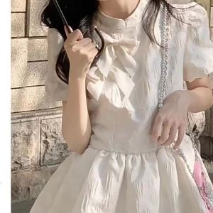 Váy trắng mới mùa hè thiết kế ngọt ngào và mặn mòi ôm sát eo cho phụ nữ váy phồng công chúa