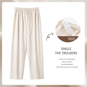 Miiow | Pure Cotton Maternity Pants Breathable Comfortable Womens Home Clothes High Waist Long Pants Non-restrictive Belly Postpartum