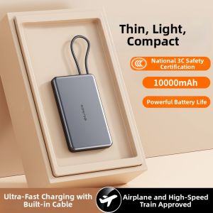 YOUZHE | CCS Certified Thin Built-in Cable Fast Charging Power Bank 10000mAh