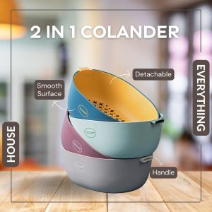 Vegetable Washing Bowl Colander Strainer Detachable Fruits Drainer Basket (Rectangle & Round) 双层蔬果沥水篮 (长形 & 圆形)