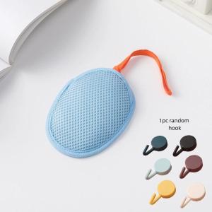 Bath Cleansing Foaming Net With Lanyard Double-Sided Oval Soap Bag Body Exfoliating Scrubber Sponges Bathroom Mesh Soap Pocket.