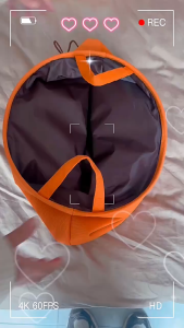 Fabric Storage Basket 3-Layer Thickened Organizer Emma Orange H Fabric Storage Basket