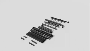 Royal Minimalist Iron Bed Frame With Bedside Stand Double Heavy Duty Thickened Steel E-powder coating Fast setup