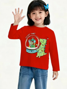 [Fast Shipping] Christmas Shirt for Kids 2-7 Yrs Soft Cozy Cotton Long Sleeve Kids Shirt  Party Costume