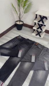 RoosterDenim - DarkGray - Celana Jeans Panjang Slimfit Selvedge Scrub