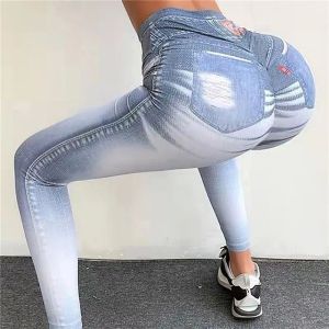 Cowboy Tight Fitting Buttocks and Leggings Denim Skinny Hip Raise Leggings