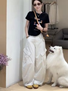 Quần Ống Rộng Thời Trang Phong Cách Hàn Quốc Cho Nữ Mùa Thu 2025 Quần Ống Rộng Rộng Rãi Thon Gọn Đa Năng Trẻ Trung Thường Ngày Hợp Thời Trang