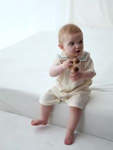 OAK FAMILY | Bodysuit Tay Ngắn Cổ Thủy Thủ Bé Trẻ