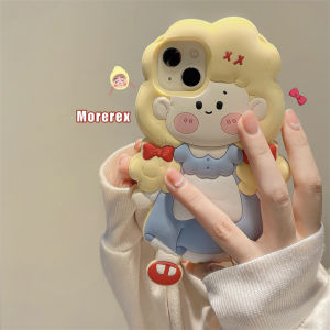 Cute Cartoon Mini Girl Suitable 14ProMax Phone Case Creative 13 New Model 12 Female Model 14pro Silicone 11 Niche 13pro Anti-fall Super Cute Protective Cover Full Wrap Soft