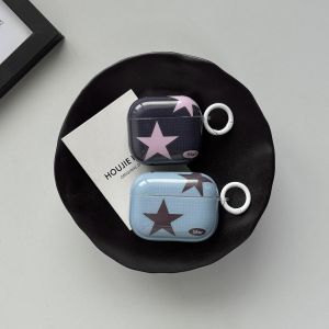 Ốp Tai Nghe Họa Tiết Sao Xanh Hồng Phong Cách Y2K Cho AirPods 1/2/3/4 Pro/Pro2/Pro3 Chất Liệu TPU Bảo Vệ Phụ Kiện Thời Trang