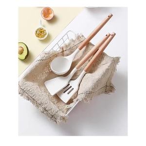 Dụng Cụ Vá Sạn Nấu Ăn Silicon cầm tay cán gỗ phong cách Bắc Âu sang trọng BEAU4