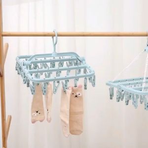 Gantungan Jemuran Serbaguna/ Hanger Baju Jepitan Serbaguna 32 Jepit /Jemuran Baju Bayi Kaos Kaki Celana Dalam Serbaguna