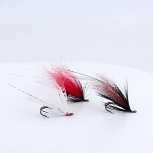 #6 Double Hook Salmon Steelhead Wet Flies Intruder Style Fox Tail Streamer Fishing Lure Trout Bass Bait Freshwater & Saltwater